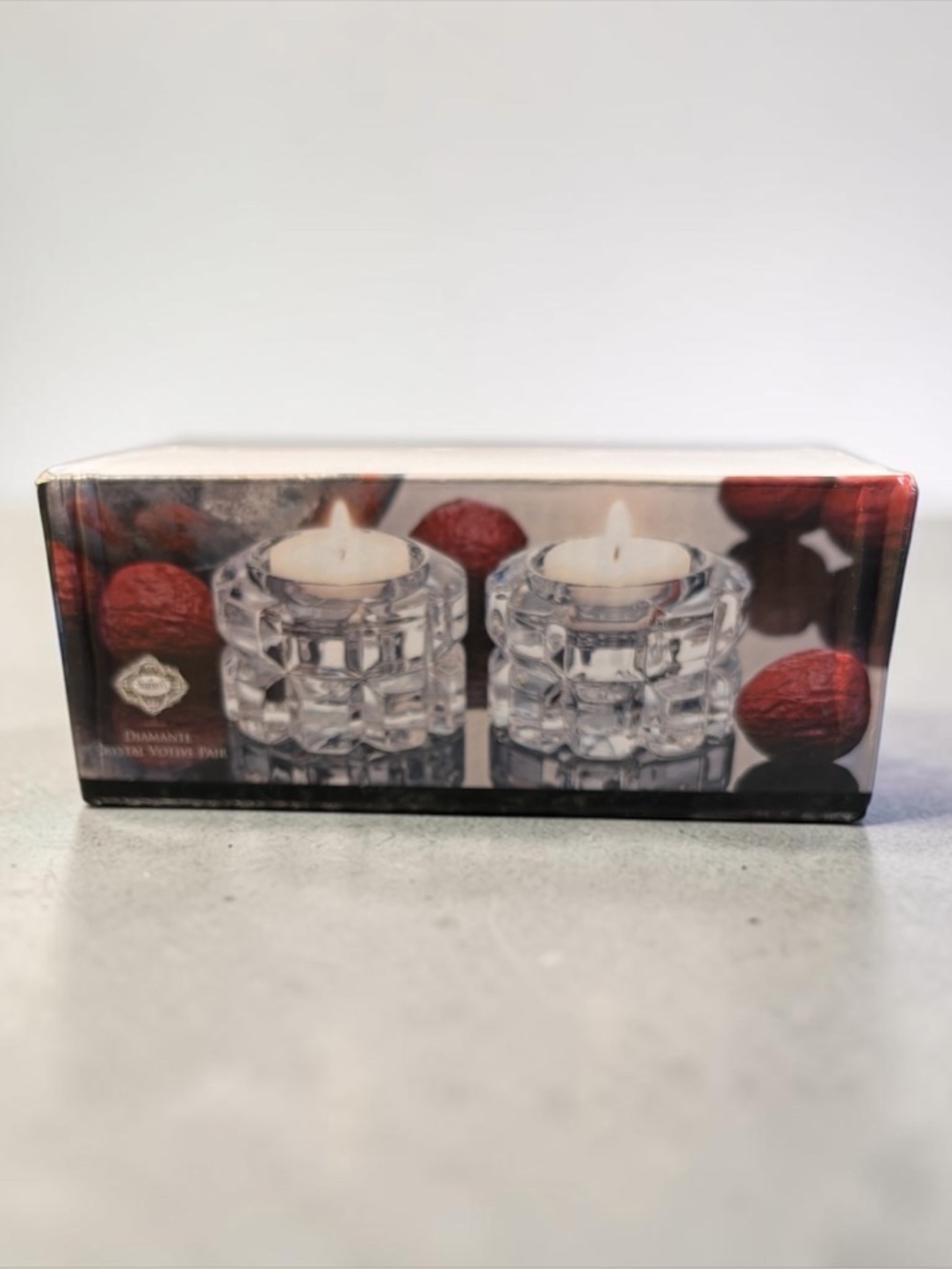 SHANNON CRYSTAL BY GODINGER DIAMANTE VOTIVE PAIR